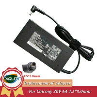 Replacement Laptop Charger For Chicony A17-120P2A For MSI GF63 THIN MS-16R5 A12A055P 20V 6A 120W Power Supply Adapter 4.5x3.0mm