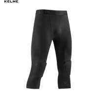 Kelme Knee Protection Basketball Capris Men's Honeycomb Anti-collision Belt Leg Protection Training Leggings