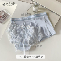 情侶內褲一男一女純欲性感套裝男女蝴蝶結蕾絲三角褲禮物【時尚大衣櫥】