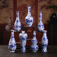Vintage Blue and White Porcelain Vase Chinese Creative Flower Arranging Vase Ceramic Vase