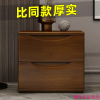 開立發票 免運 床頭櫃 床邊櫃 收納櫃 免組裝櫃 家用床頭櫃 整裝出貨全實木床頭柜簡約現代胡桃色整裝收納儲物迷你北歐床邊兩三抽矮柜yylp1202