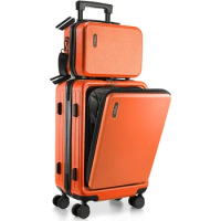 22 Inch Carry On Luggage 22x14x9 Airline Approved, Carry On Suitcase with Wheels, Hard-shell Carry-on Luggage, Orange Small