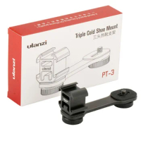 Ulanzi PT-3 Triple Hot Shoe Mount Plate Microphone Extension Bar For Zhiyun Smooth 4 DJI Osmo Pocket Gimbal Recording Stand