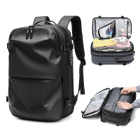 Frn 男士 65L 大容量真空壓縮戶外旅行背包多功能&TSA 鎖 17.3 英寸筆記本電腦背包