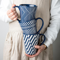 馬克杯 創意浮雕大杯子家用陶瓷牛奶咖啡杯 敞口設計水杯情侶馬克杯