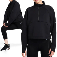 【NIKE 耐吉】AS DF PRIMA HZ Top 女款 黑色 速乾 半長拉鍊開襟 訓練 上衣 長袖 FB5231-010