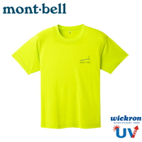 【Mont-Bell 日本  男 WIC.T 山的道具短袖排T《黃》】1114249/排汗衣/ 機能衣