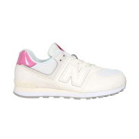 NEWBALANCE 女大童休閒運動鞋-WIDE-574系列 NB 寬楦 GC5742BA 米白粉紅