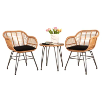 Patio Furniture Outdoor Set，patio Bistro Chairs Set W/Table &amp; Cushions, Garden Furniture Sets