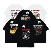 Kaos Tshirt Band Ramones Heyho Tour Classic Hitam Putih Bahan Tebal Cotton Combed 24s  tebal lembut 