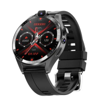 New KOM4 4G LTE Smart Watch Men 4GB+64GB Android 9.1 GPS 1.43" HD Screen Dual Camera Google Play SIM Card Waterproof Smartwatch