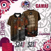 Baju Polo Gawai, Corak Borneo, Kemenangan Gawai, Microfiber Cepat Kering, Kolar Jacq, Baju Lengan Pe