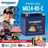 DYNAVOLT Aki Motor BMW K25, K50, K51, dll | Nano-Gel MG14-BS-C | 14 AH 315/205 CCA
