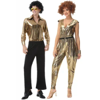 Carnival Halloween Retro 60s 70s Hippie Cosplay Costume for Men Women Fancy Disguise Clothing Party Hippie Rock Disco Night Club