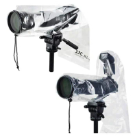 JJC DSLR Camera Rain Cover Coat Sleeve Protector for Canon Nikon Fujifilm Sony Olympus Panasonic Pentax with a Lens or Flash