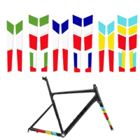 1Set Bicycle Front Fork Sticker Mountain Road Bike Three Colors Decorative Rear Fork Decals Frame Sticker