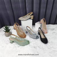 Marelli Sena Sepatu Sandal Mesh Wanita Hak 5 cm