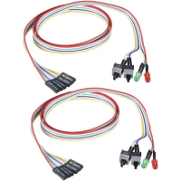 2Pcs Computer Case ATX Power on Off Reset Switch Cable with 2 LED Light Light Red Green ATX Case Front Bezel Wire,65cm