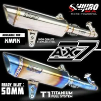 KNALPOT SHIJIRO RACING TYPE AX7 FOR XMAX OLD XMAX CONNECTED 300cc TITANIUM) (XMAX CONNECTED -