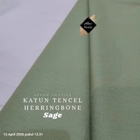 [0.5METER] Kain Katun Tencel Herringbone - Lebar 1.5 Meter. Sage