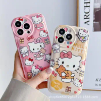 Hello Kitty Cartoon Phone Case Sanrio Anime Apple IPhone 14 13 12 11 Pro Max XR XS Max X Plus Soft Silicone Shockproof Case