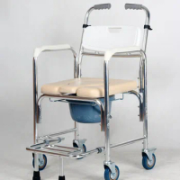Commode Chair Pulley Mobile Reinforced Thickened Aluminum Alloy Multifunction Strong Load Bearing Safe Disabled Household Toilet