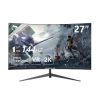 27 Inch 2K 144Hz Game Monitor 2560*1440P HDR 100%SRGB 1MS Free-sync Computer Desktop Display Curved Screen HDMI/DP
