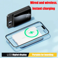 30000mAh Portable Wireless Charger Macsafe Auxiliary Spare External Magnetic Battery Pack Power Bank For iphone Powerbank