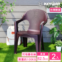 【KEYWAY 聯府】路易斯休閒椅-2入(塑膠椅 扶手椅 MIT台灣製造)