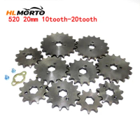 Motorcycle Front Engine Gear Sprocket 520 530 20mm 10-20T 11T 12T 13T 14T 15T 19T For Honda Lifan CQR250 ATV Quad Dirt Pit Bike