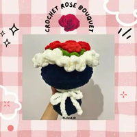 Flower Rose Bouquet - Buket Bunga Mawar Rajut - Handmade by Cliviaid Sunflower