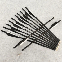 12pcs Archery 16/18/ 20/22inch Crossbow Carbon Arrow Bolts Spine 400 For Crossbow Hunting and Shooting