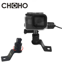 Motorcycle Aluminum 360 Rotate bracket Mount rearview mirror Supporter Ride for Gopro Hero 12 11 10 DJI OSMO Action 4 3 Insta360