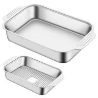 Grilled fish dish Special pot Rectangular baking tray Stainless steel fish grill Commercial grill Alcohol tray Dish Plate