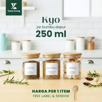 TAMA LIVING Kyo Jar Bumbu Dapur Gula Kopi Teh 250 ml Label Kotak Tempat Bumbu Toples Bumbu Dapur Jar