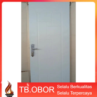 Pintu Baja Kodai TX-07 Motif Garis Puzzle Zig Zag Abstrak Dimensi Full Minimalis Warna Putih Snow Wh