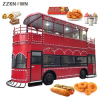 Double Decker Mobile Food Cart Trailer Coffee Shop Double Deck Food Truck Coffee Trailer For Sale