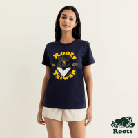 【Roots】Roots女裝-Taiwan Day系列 動物圖案短袖T恤(軍藍色)