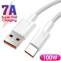 7A 100W USB Type C Cable Fast Charging Cord For Xiaomi POCO F3 F4 Huawei P30 Redmi Note 12 Realme OPPO Oneplus Charger Data Wire