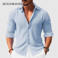 5XL Solid Men's Beach Holiday Young Fashionable Shirt