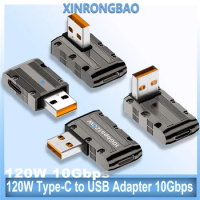 120W Zinc Alloy Usb Type C Otg Adapter 10Gbps DP Usb Male to USB-C Female Connector Super Fast Charging Phone Computer Connector