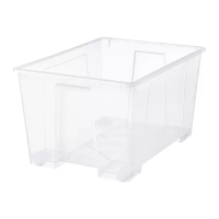 SAMLA 收納盒, 透明, 78x56x43 公分/130 公升