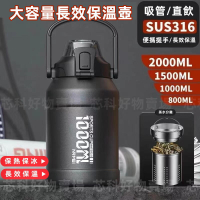 【全球優品匯】現貨免運 大容量水壺 保溫壺2000ml 保溫/保冰 運動健身水壺 316不銹鋼保溫瓶1500ml 保溫杯