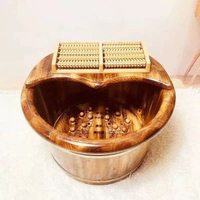 香柏木泡腳木桶泡腳盆穴位按摩泡腳桶泡腳桶木質家用木桶洗腳桶泡碳化30穴位按摩+蓋子+按摩器+藏紅花100