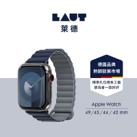 【LAUT 萊德】Apple Watch 42/44/45/49mm 撞色矽膠錶帶-藍