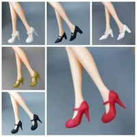1/6 Elegant High Heel Doll Shoes for Barbie Accessories Office Work Footwear Boat Shoes for Blythe Doll Heeled Shoes Kid DIY Toy