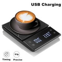 USB Charging Kitchen Scale with Timer Smart Digital Electronic Scale Precision Drip Coffee Pot Scale Household Food Weight Scale