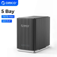 ORICO 2/5 Bay 2.5"/3.5"inch SATA HDD SSD External Case 110TB Capacity USB3.1 Type-C 5Gbps Data Storage Box