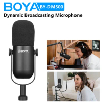 BOYA BY-DM500 Cardioid Dynamic Studio Microphone for Broadcasting Podcasting Recording Live Streaming Youtube Blogger Vlog