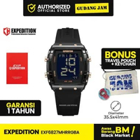 Jam Tangan Wanita Digital Expedition Wanita E 6827 MH Rubber Strap BlackRGoldlist